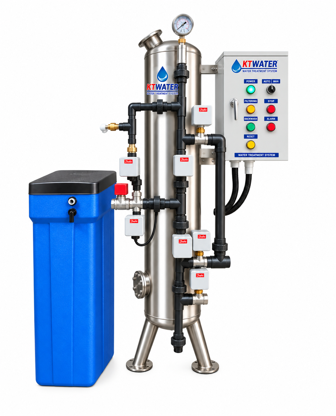 เครื่องกรองน้ำบาดาล กรองหินปูนอัตโนมัติ PURE FLOW KT080A พร้อมถังเกลือ