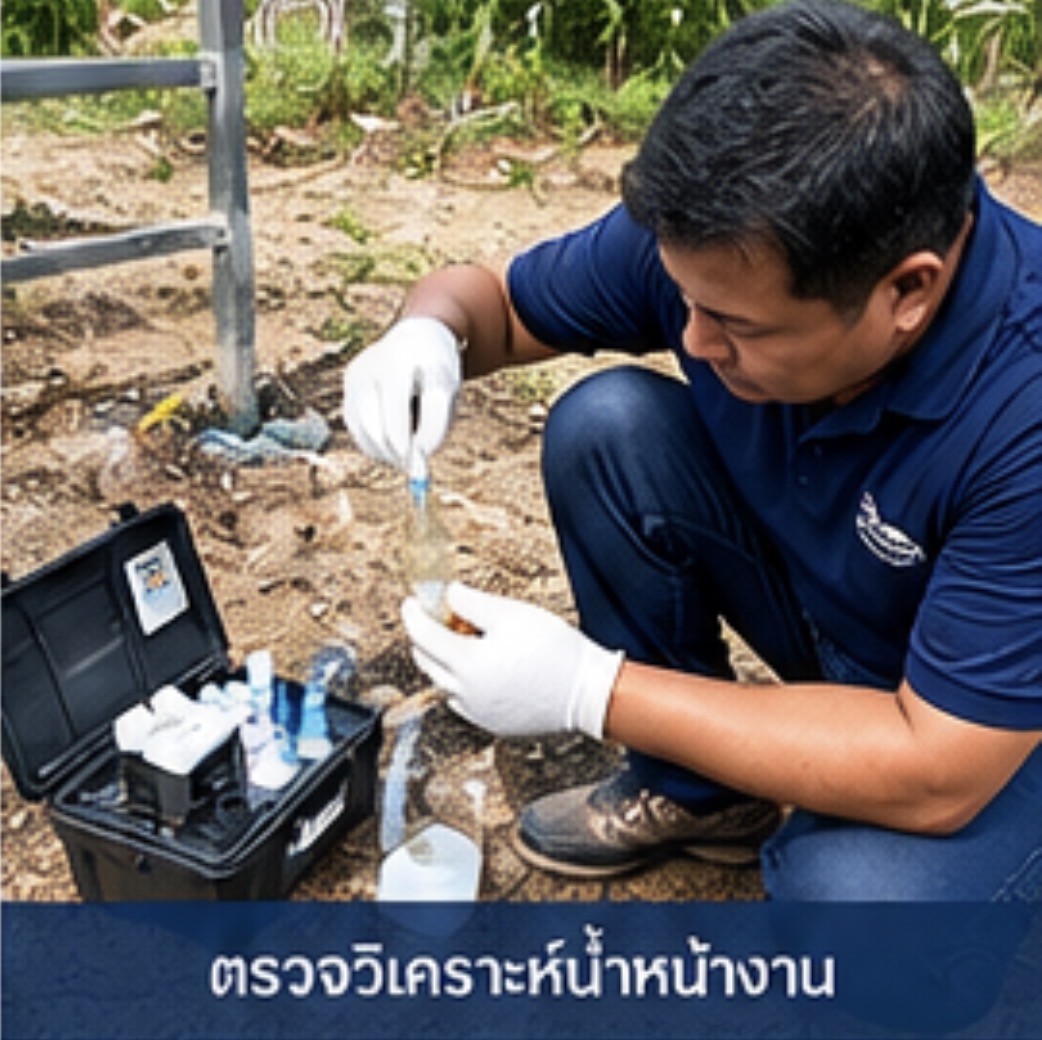 ตรวจวิเคราะห์น้ำบาดาลหน้างานก่อนออกแบบระบบกรองสนิมเหล็ก